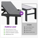 PURPLE LEAF Outdoor Chaise Lounge Chairs Set Recliner Aluminum Adjustable Chair with Wheels and Table for Poolside Beach Patio Reclining Sunbathing Lounger