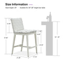 PURPLE LEAF Outdoor Counter Height Stools Set of 2, PU Leather Patio Bar Set with Aluminum Frame, Bar Chairs for Poolside, Garden, Kitchen Island