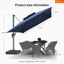 Clearance - PURPLE LEAF OPEN BOX SUNBRELLA Cantilever Umbrella Grey Aluminum Patio Umbrella
