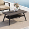PURPLE LEAF Lorri Patio Conversation Set Small Size with Khaki Cushions Heavy-Duty Metal Frame Rattan Backrest for Patio Garden