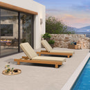 PURPLE LEAF Outdoor Standard Daybed for Patio,  Poolside Chaise Lounge Bed with Cushion, Olefin Blend Fabric, Aluminum Frame Sunbed for Deck and Backyard