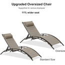 Purple Leaf oversized outdoor chaise lounge chair with 11% wider seat than standard.