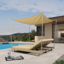 PURPLE LEAF Outdoor Daybed for Patio,  Poolside Chaise Lounge Bed with Cushion, Olefin Blend Fabric, Aluminum Frame Sunbed with Side Table for Deck and Backyard