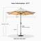 PURPLE LEAF Crank and Tilt Table Umbrella Outdoor Patio Market Umbrella with Visible Hand Crank System