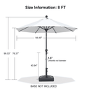 PURPLE LEAF Crank and Tilt Table Umbrella Outdoor Patio Market Umbrella with Visible Hand Crank System