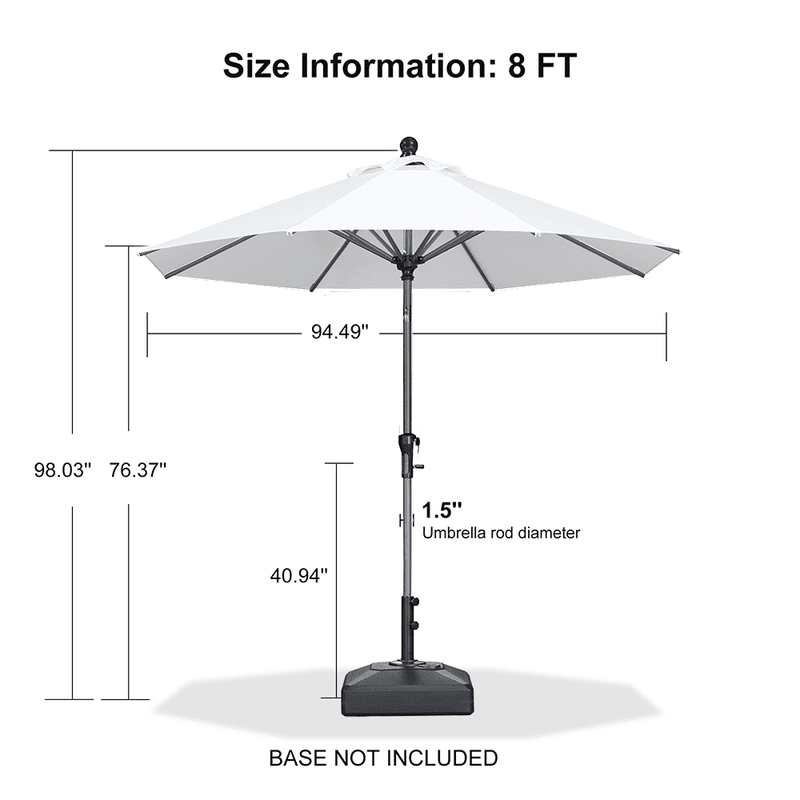 PURPLE LEAF Crank and Tilt Table Umbrella Outdoor Patio Market Umbrella with Visible Hand Crank System