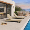 PURPLE LEAF Outdoor Standard Daybed for Patio,  Poolside Chaise Lounge Bed with Cushion, Olefin Blend Fabric, Aluminum Frame Sunbed for Deck and Backyard