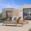 PURPLE LEAF Outdoor Chaise Lounge Patio Lounge Chair Recliner with Side Table and Cushion for Poolside Balcony Backyard