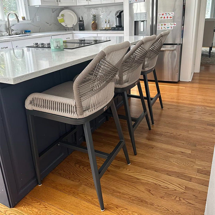 PURPLE LEAF Bar Stool Set of 2, Modern Counter Stool & Bar Stools with Cushions, Isand Bar Stools.