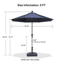 PURPLE LEAF Crank and Tilt Table Umbrella Outdoor Patio Market Umbrella with Visible Hand Crank System