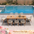 PURPLE LEAF 7/9/11 Pieces Patio Dining Set with Sunbrella Cushions All-Weather Wicker Patio Table and Chairs for Deck, Garden