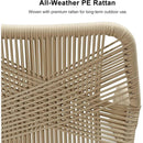 OPEN BOX I PURPLE LEAF Outdoor Dining Chair ×2 All-Weather PE Rattan with Aluminum Frame