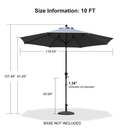 PURPLE LEAF Crank and Tilt Table Umbrella Outdoor Patio Market Umbrella with Visible Hand Crank System