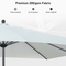 PURPLE LEAF Aluminum Outdoor Market Umbrella Patio Table Umbrella