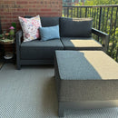 PURPLE LEAF Caesar L-shaped Patio Conversation Set with Grey Cushion Pillows and Ottoman Couch for Backyard Porch