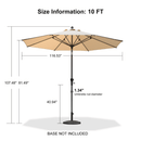 PURPLE LEAF Crank and Tilt Table Umbrella Outdoor Patio Market Umbrella with Visible Hand Crank System