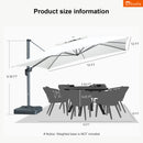 Clearance - PURPLE LEAF OPEN BOX SUNBRELLA Cantilever Umbrella Grey Aluminum Patio Umbrella