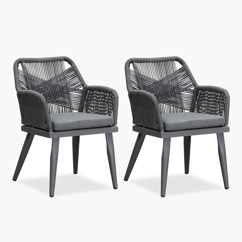 OPEN BOX I PURPLE LEAF Outdoor Dining Chair ×2 All-Weather PE Rattan with Aluminum Frame