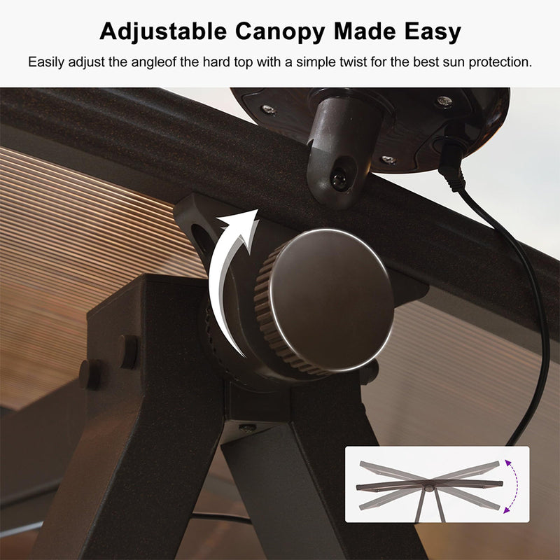 PURPLE LEAF Outdoor Porch Swing with Adjustable PVC Canopy and Side Cup Holder for Outside Garden Porch, Cushion and Pillows Included
