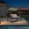 PURPLE LEAF Outdoor Deluxe Modern Swing Chairs with PVC Canopy, Swing for Patio Gadern Porch, Solar LED Light and Cushions Included