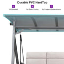PURPLE LEAF Outdoor Deluxe Modern Swing Chairs with PVC Canopy, Swing for Patio Gadern Porch, Solar LED Light and Cushions Included