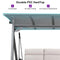 PURPLE LEAF Outdoor Deluxe Modern Swing Chairs with PVC Canopy, Swing for Patio Gadern Porch, Solar LED Light and Cushions Included