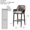 PURPLE LEAF Modern Bar Stools Set of 2, Aluminum Bar Stool with Cushion for Indoor and Outdoor, Kitchen Island