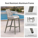 PURPLE LEAF Outdoor Bar Stool Set of 6, Wicker Chairs Bar Chairs with Cushion, All-Weather Patio Furniture kitchen stools