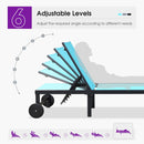 PURPLE LEAF Outdoor Chaise Lounge Chairs Set Recliner Aluminum Adjustable Chair with Wheels and Table for Poolside Beach Patio Reclining Sunbathing Lounger