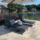 PURPLE LEAF Patio Chaise Lounge with Cushion Aluminum Tanning Chair Lounge Adjustable Reclining Set