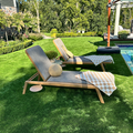 PURPLE LEAF Patio Chaise Lounge with Cushion Aluminum Tanning Chair Lounge Adjustable Reclining Set