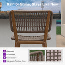 PURPLE LEAF Patio Counter Height Bar Stools Set of 2 Metal Bar Chairs with Back Wicker Woven Stools for Kitchen Island Pool Garden Outdoor Barstools