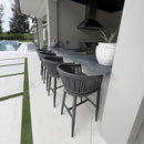 PURPLE LEAF Counter Stools, Bar Stools Set of 2 Rattan Bar Stools Wicker Bar Chairs Woven Aluminum Barstools with Back and Cushions