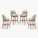 PURPLE LEAF Outdoor Swivel Counter Height Bar Stools Set of 2 Patio 360° Rotating All-Weather Wicker Stools with Back and Cushion for Outside Backyard Kitchen Bistro Garden Bar