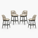 PURPLE LEAF Outdoor Swivel Counter Height Bar Stools Set of 2 Patio 360° Rotating All-Weather Wicker Stools with Back and Cushion for Outside Backyard Kitchen Bistro Garden Bar