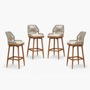 PURPLE LEAF Outdoor Swivel Counter Height Bar Stools Set of 2 Patio 360° Rotating All-Weather Wicker Stools with Back and Cushion for Outside Backyard Kitchen Bistro Garden Bar