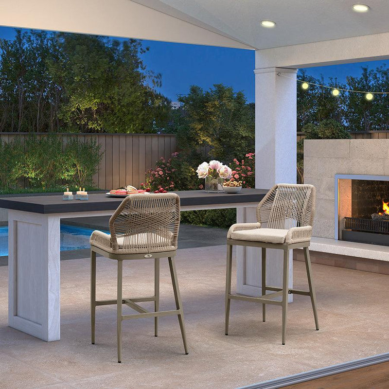 PURPLE LEAF Bar Stool Set of 2, Modern Counter Stool & Bar Stools with Cushions, Isand Bar Stools.