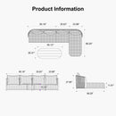 PURPLE LEAF Hailar L-Shaped Patio Conversation Set with Genuine Teak Cushions and Pillows Olefin Rope Backres Outdoor Couch Sets for Backyard Porch