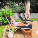 PURPLE LEAF Outdoor Chaise Lounge Set Adjustable Sunbathing Recliner with Side Table for Beach Poolside Patio Outside Aluminum Chaise Lounger