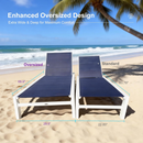 PURPLE LEAF Outdoor Chaise Lounge Set Adjustable Sunbathing Recliner with Side Table for Beach Poolside Patio Outside Aluminum Chaise Lounger