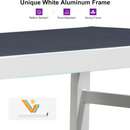 PURPLE LEAF Outdoor Chaise Lounge Set Adjustable Sunbathing Recliner with Side Table for Beach Poolside Patio Outside Aluminum Chaise Lounger