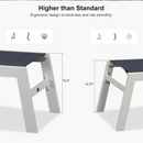 PURPLE LEAF Outdoor Chaise Lounge Set Adjustable Sunbathing Recliner with Side Table for Beach Poolside Patio Outside Aluminum Chaise Lounger