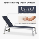 PURPLE LEAF Outdoor Chaise Lounge Set Adjustable Sunbathing Recliner with Side Table for Beach Poolside Patio Outside Aluminum Chaise Lounger