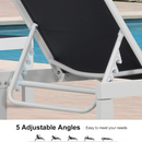 PURPLE LEAF Outdoor Chaise Lounge Set Adjustable Sunbathing Recliner with Side Table for Beach Poolside Patio Outside Aluminum Chaise Lounger