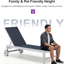 PURPLE LEAF Outdoor Chaise Lounge Set Adjustable Sunbathing Recliner with Side Table for Beach Poolside Patio Outside Aluminum Chaise Lounger