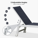 PURPLE LEAF Outdoor Chaise Lounge Set Adjustable Sunbathing Recliner with Side Table for Beach Poolside Patio Outside Aluminum Chaise Lounger