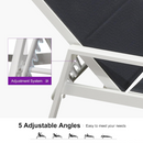 PURPLE LEAF Outdoor Chaise Lounge Set Adjustable Sunbathing Recliner with Side Table for Beach Poolside Patio Outside Aluminum Chaise Lounger