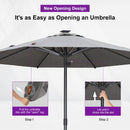 PURPLE LEAF Patio Market Table Umbrella with Semi-Automatic Opening Function