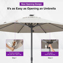 PURPLE LEAF Patio Market Table Umbrella with Semi-Automatic Opening Function