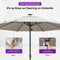 PURPLE LEAF Patio Market Table Umbrella with Semi-Automatic Opening Function